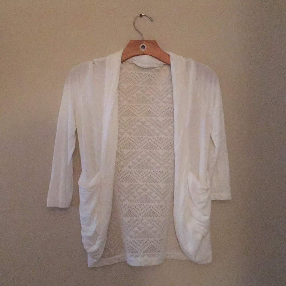 White cardigan